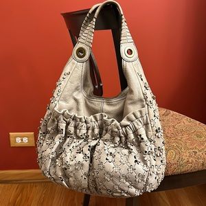 Lockheart Daisy Mae Floral Leather Hobo Purse